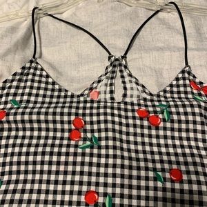 No Boundries /woven cami/ XXL/black gingham cherry